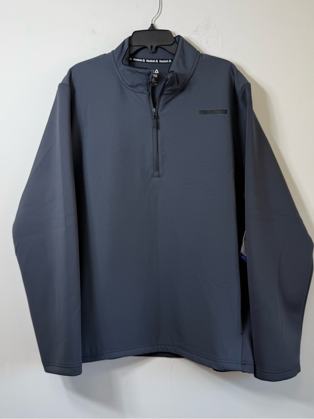 NWT Reebok RBK-Dry Charcoal Grey Quarter Zip Performance Pullover Men’s XL